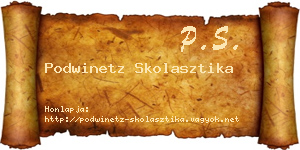 Podwinetz Skolasztika névjegykártya